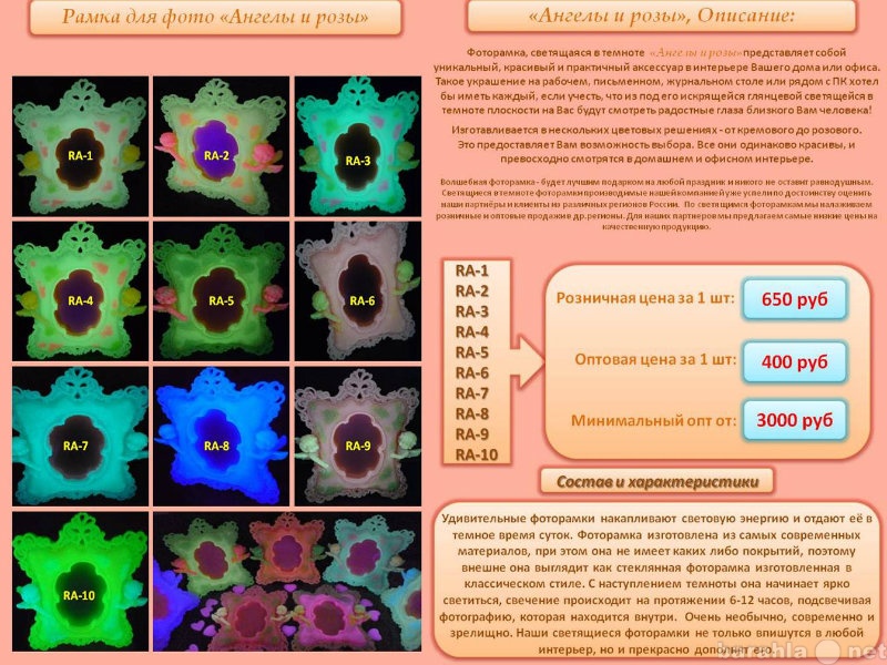 Продам: Фоторамка светящаяся в темноте "Анг