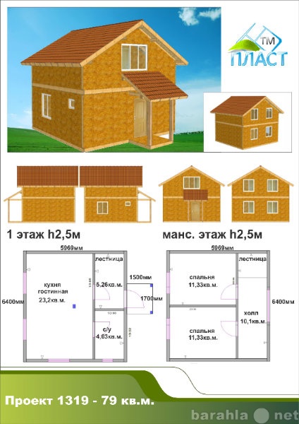 Продам: Домокомплект из sip панелей 78м2