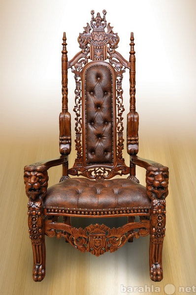 Продам: Кресло Трон из массива красного дерева.