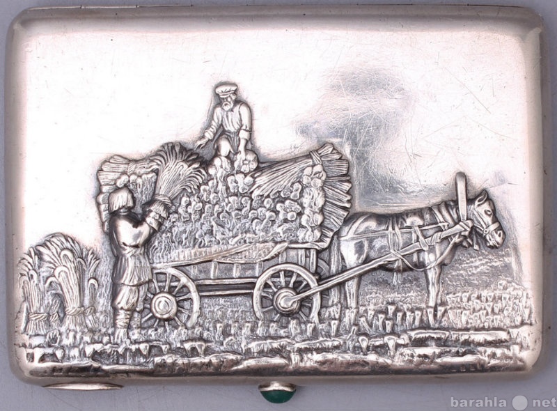 Продам: Портсигар "Жатва" 19 век, сере