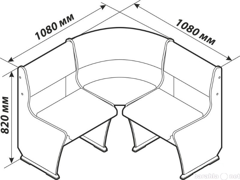 Размеры кухонного уголка