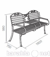 Скамейка для двоих со столиком чертеж