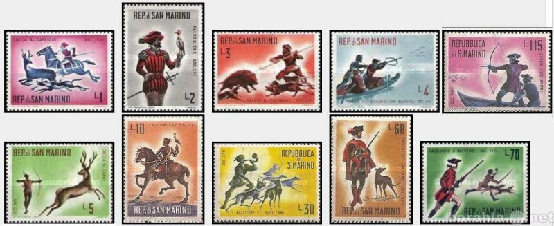 Продам: марки - тема Охота, Сан Марино, 1961