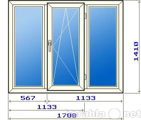 Продам: Трехстворчатое окно