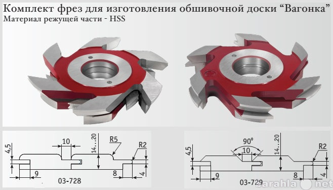 Продам: Фрезы для радиусной евровагонки софт-лай