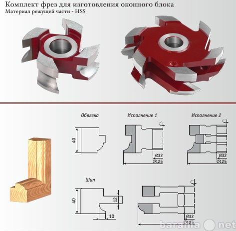 Продам: Комплект фрез для изготовления окон (3 ф