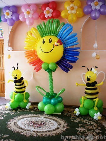 Предложение: Солнышко с пчелками  из воздушных шаров
