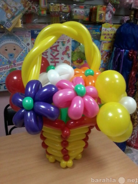 Предложение: Цветы в корзине из воздушных шаров