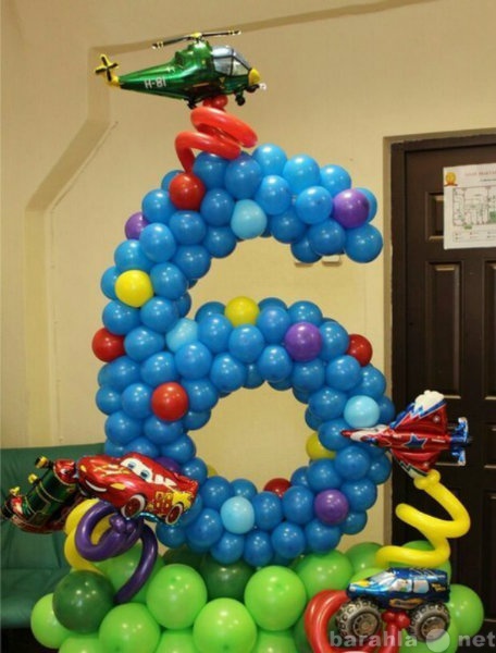 Предложение: Цифра 6 с фигурками из воздушных шаров