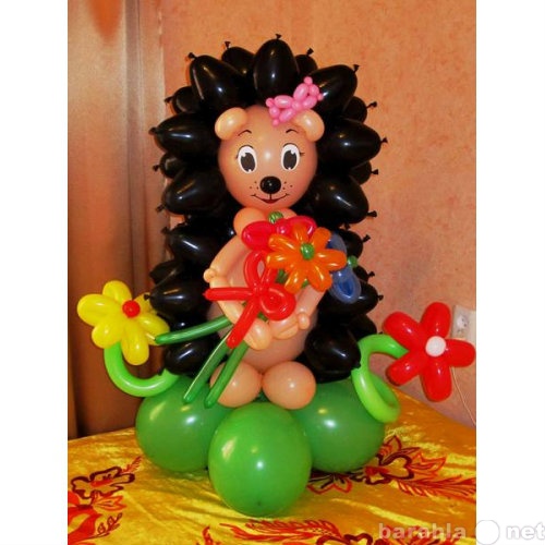 Предложение: Веселый ежик с цветочками из шаров