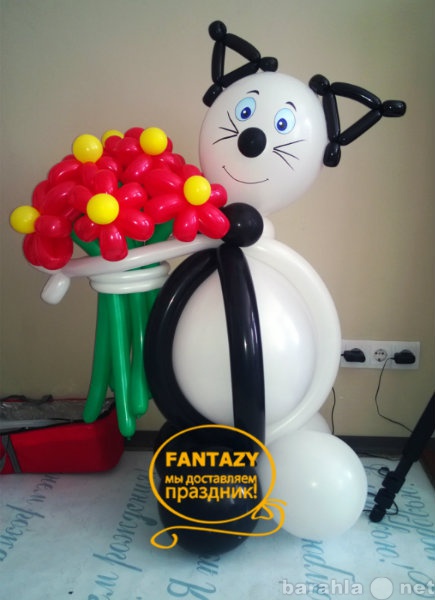Предложение: Котик с цветами из шаров