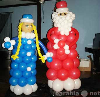 Предложение: Фигурки из шаров Дед Мороз и Снегурочка
