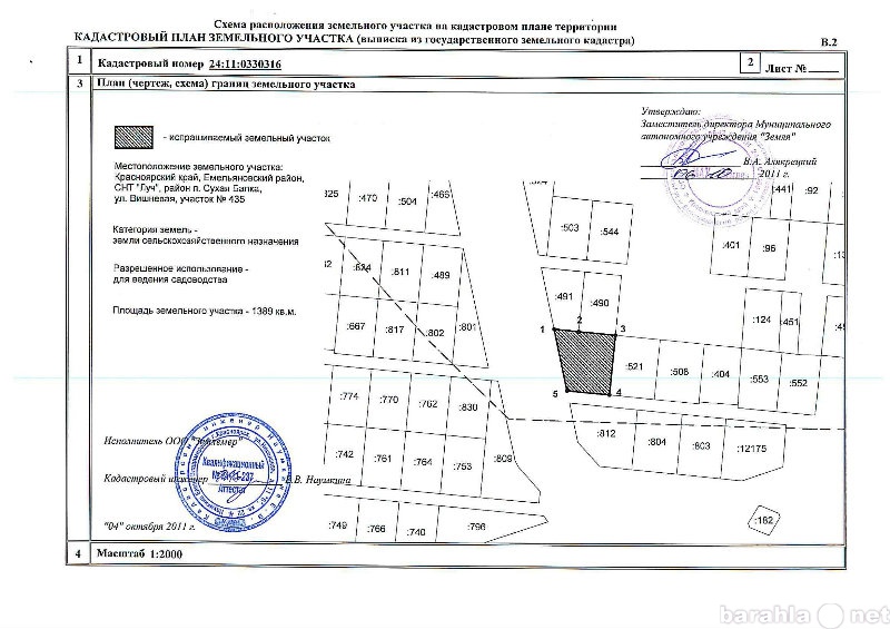 Карта план территории образец