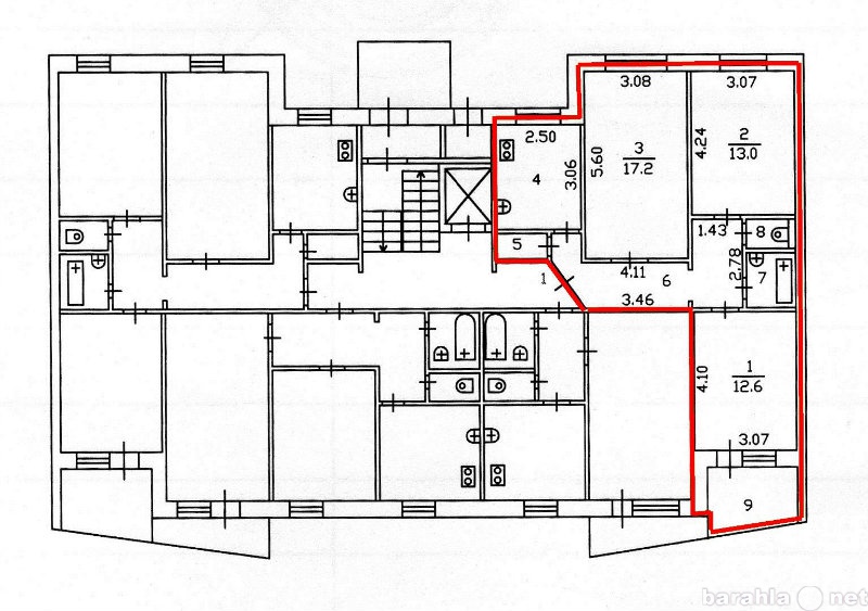 План квартиры 121 серии 3 комнатной квартиры